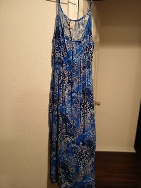 Faded Glory Vintage Blue Paisley Print Maxi Dress